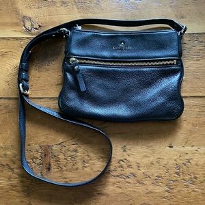 Kate Spade Black Leather Zip Pouch